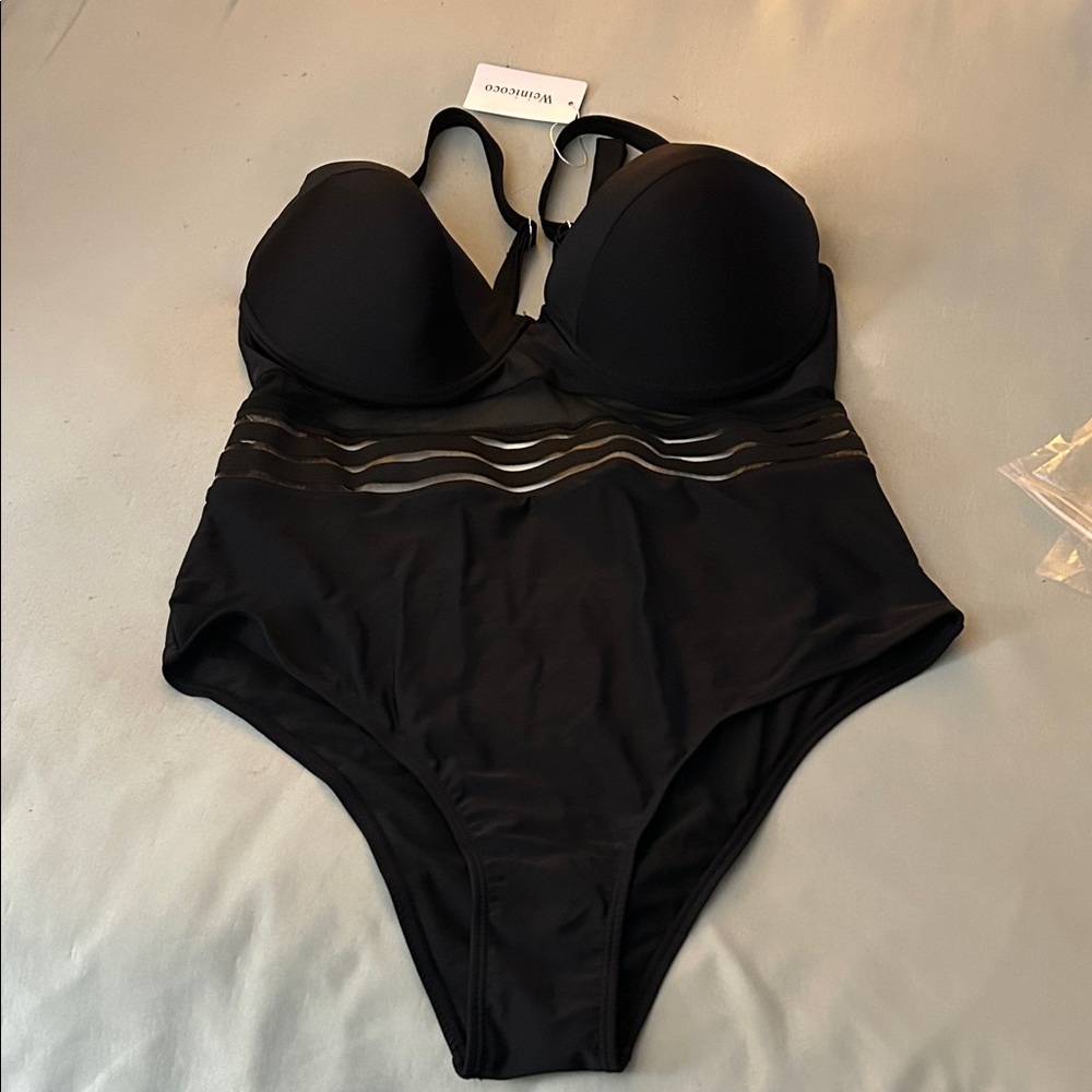 Chic Black One-Piece Swimsuit